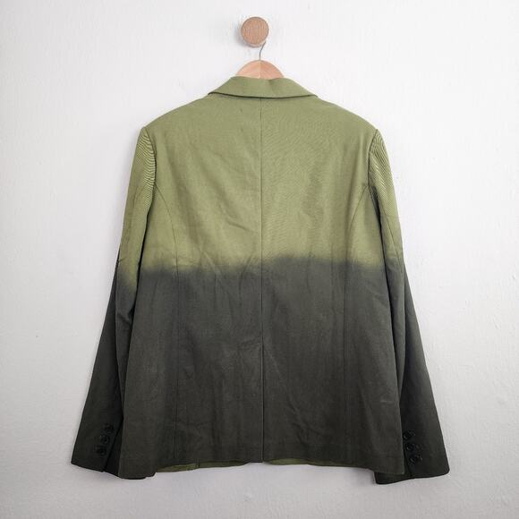 BOBBLEHAUS Green Ombre Tencel Twill Blazer Jacket Men's Large - Picture 11 of 14